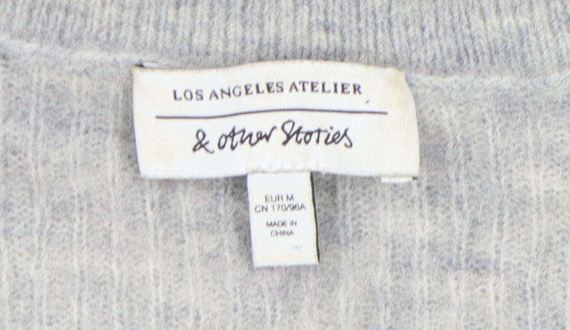 & Other Stories Women's Grey V-Neck Pullover, Size M