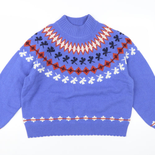 Thought Women's Blue Fair Isle Pullover Jumper - Size 14