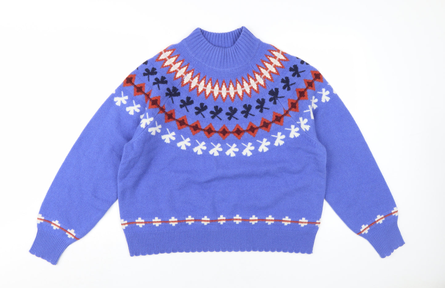 Thought Women's Blue Fair Isle Pullover Jumper - Size 14