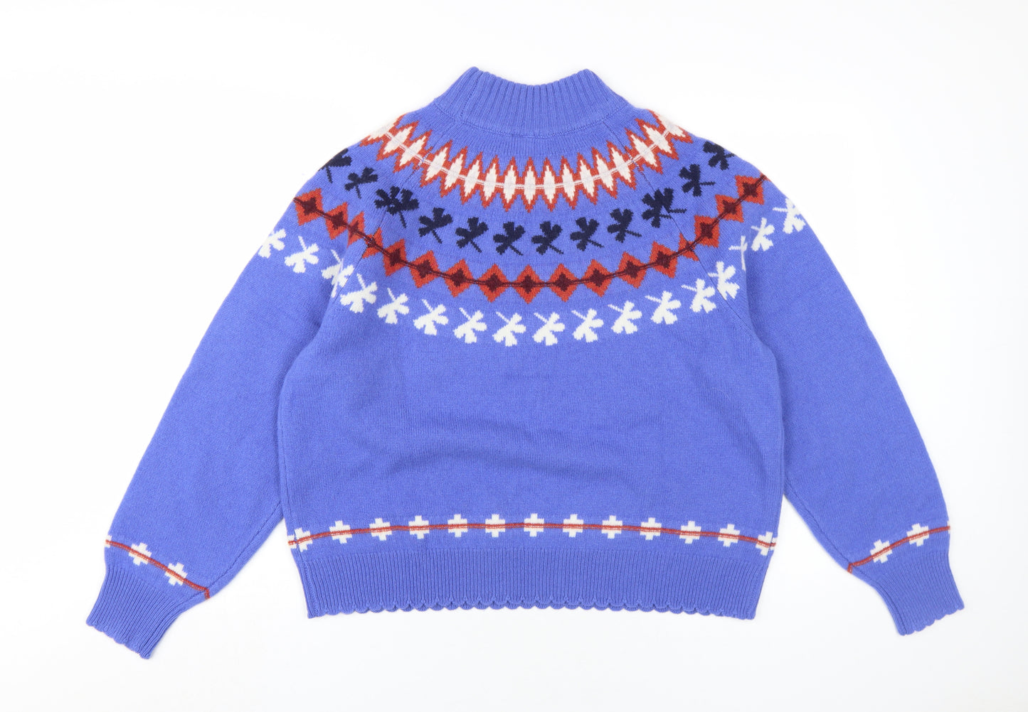 Thought Women's Blue Fair Isle Pullover Jumper - Size 14