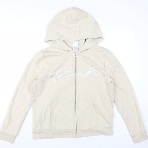 Victoria's Secret Women's Beige Full Zip Hoodie L