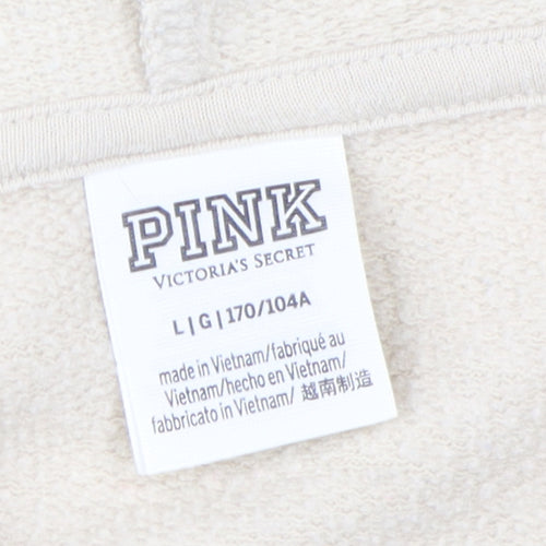 Victoria's Secret Women's Beige Full Zip Hoodie L