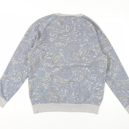 Topman Men's Grey Paisley Pullover Sweatshirt - M