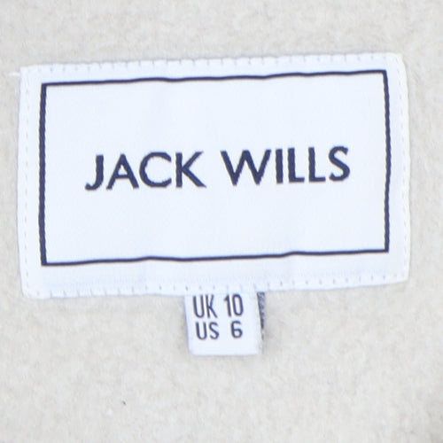 Jack Wills Women Beige Pullover Sweatshirt, Size 10, Zip Neck