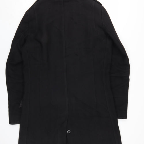 Reiss Men's Black Cotton Wool Coat, Size L, Elegant Style