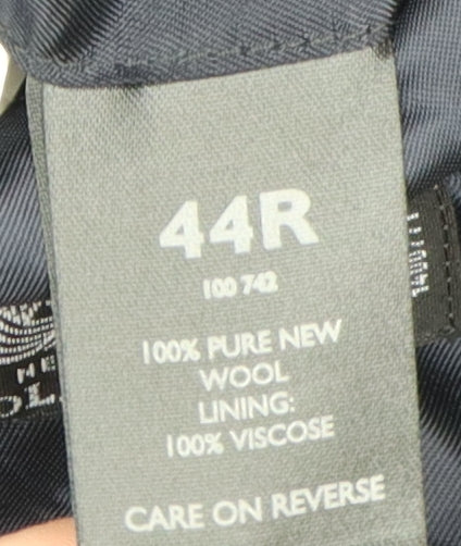 Ciro Citterio Men's Black Wool Double-Breasted Blazer 44R