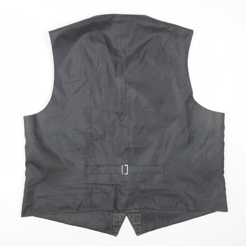 Racing Green Men's Grey Plaid Waistcoat 52R Regular