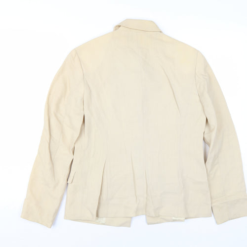 Marella Women Beige Blazer Wool Size 8 Business
