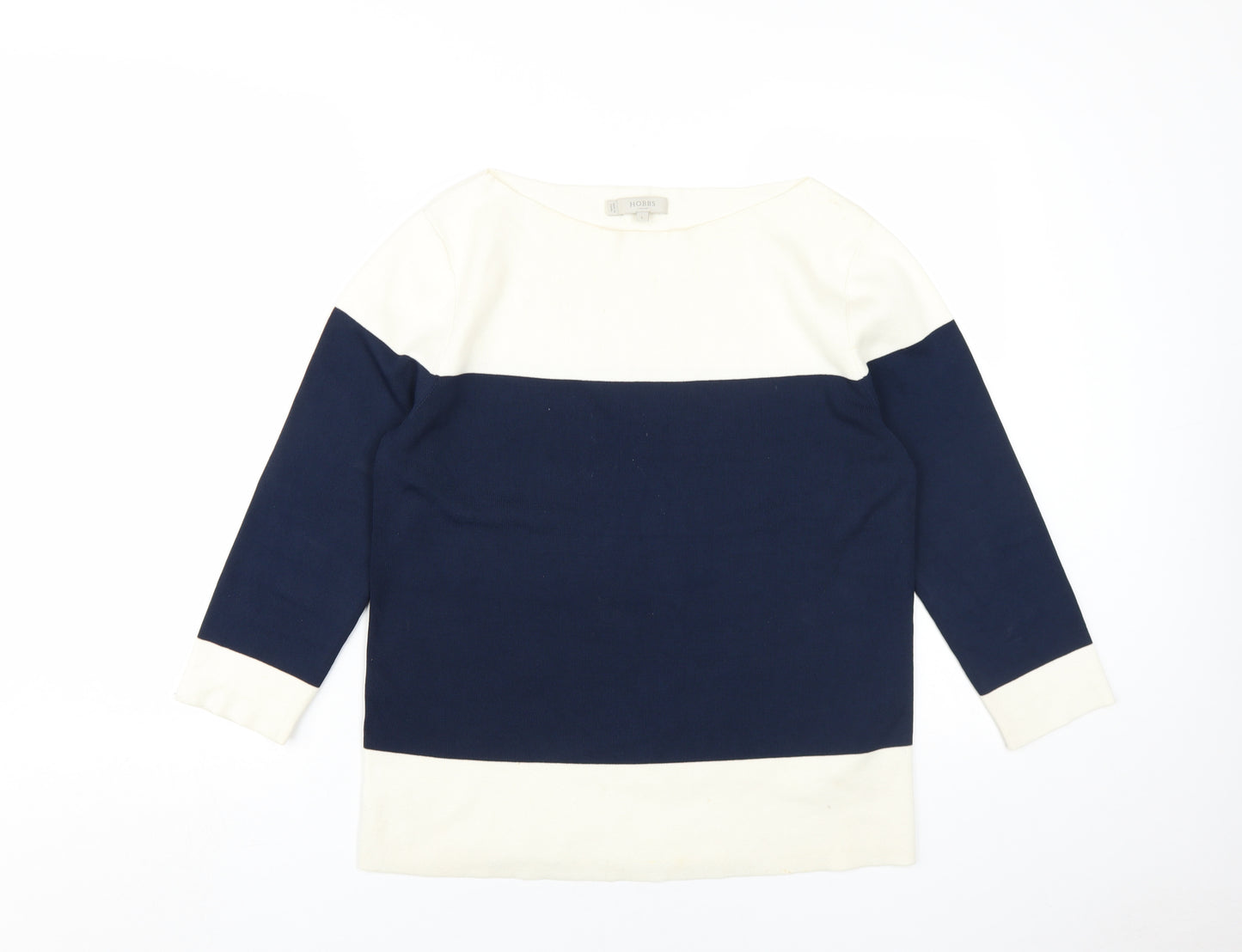 Hobbs Women's Ivory Blue Pullover Jumper, Size L