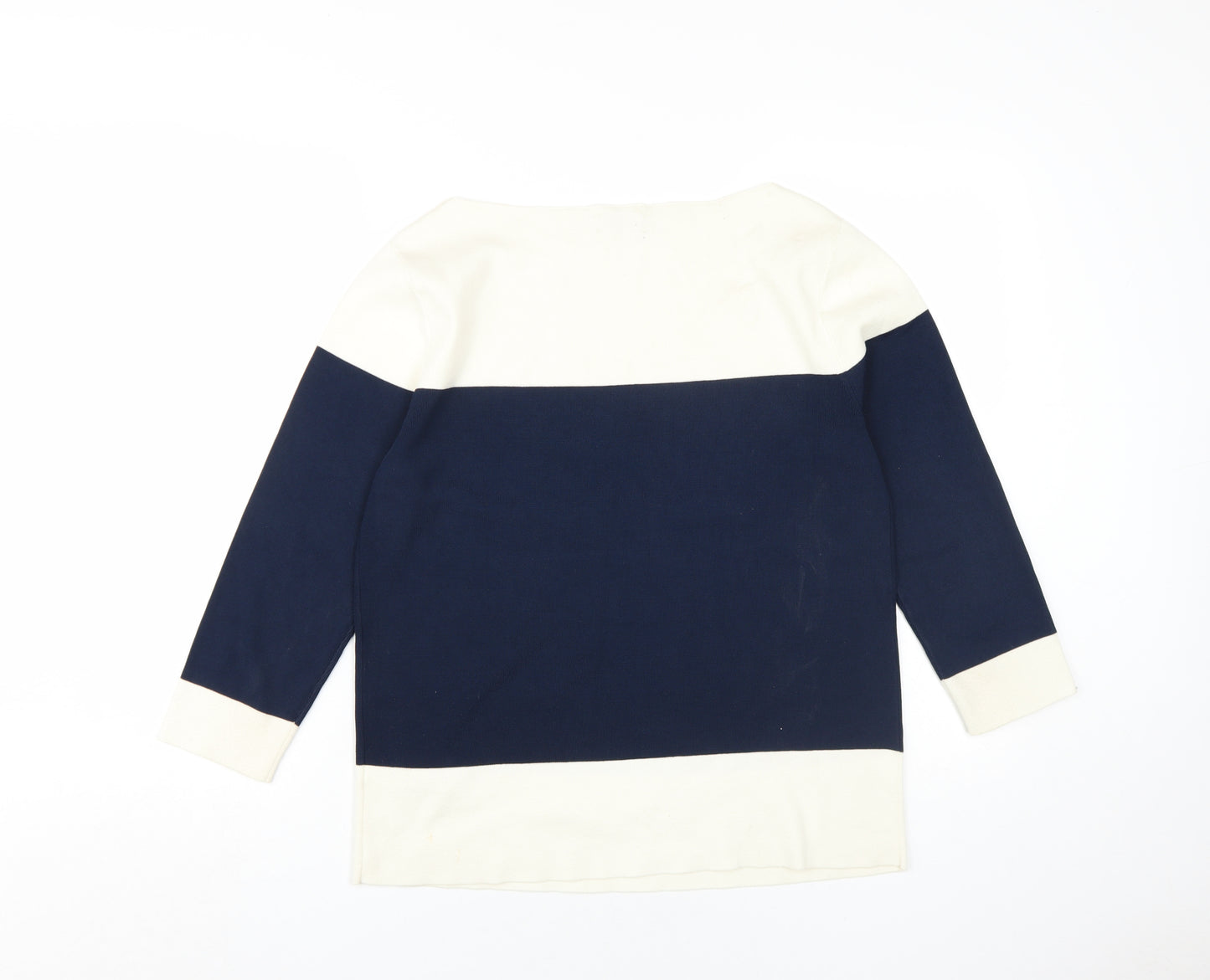 Hobbs Women's Ivory Blue Pullover Jumper, Size L