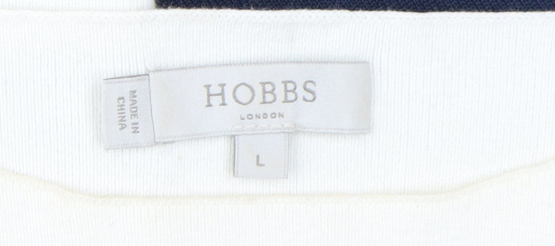Hobbs Women's Ivory Blue Pullover Jumper, Size L