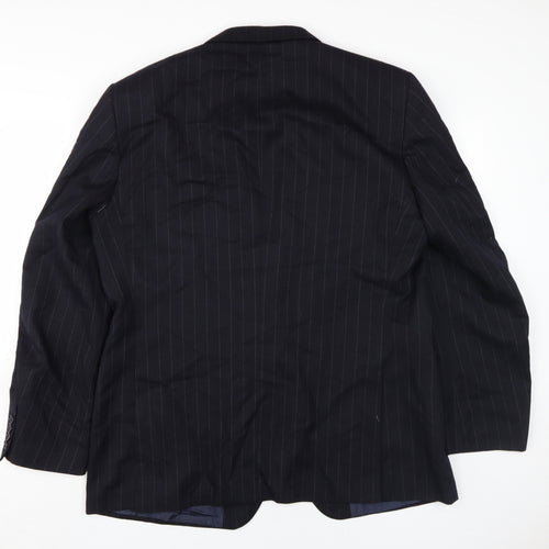 Mr Harry Men's Black 46R Regular Fit Striped Blazer