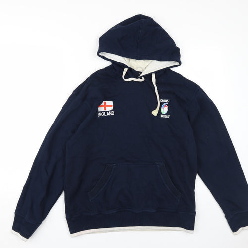 RBS Boys Blue Pullover Hoodie Medium Sports Logo Rugby
