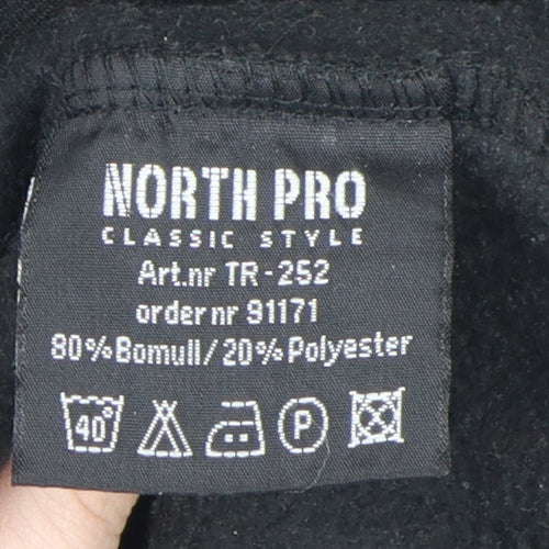 North Pro Men's Black Full Zip Hoodie L