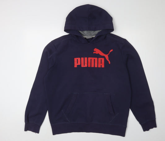 Puma Men's Blue Hoodie M Pullover with Logo