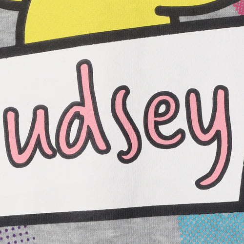 Grey Pudsey Hoodie Teens 12 Unisex Cotton Polyester Casual