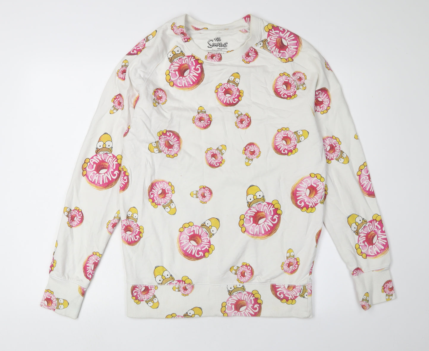 ELEVENPARIS White Homer Simpson Graphic Sweatshirt S Unisex
