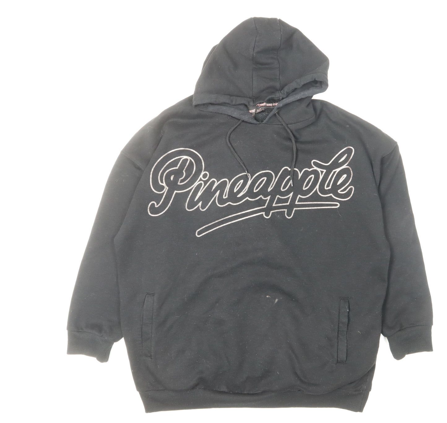 Pineapple Black Hoodie for Women, M, Polyester Blend