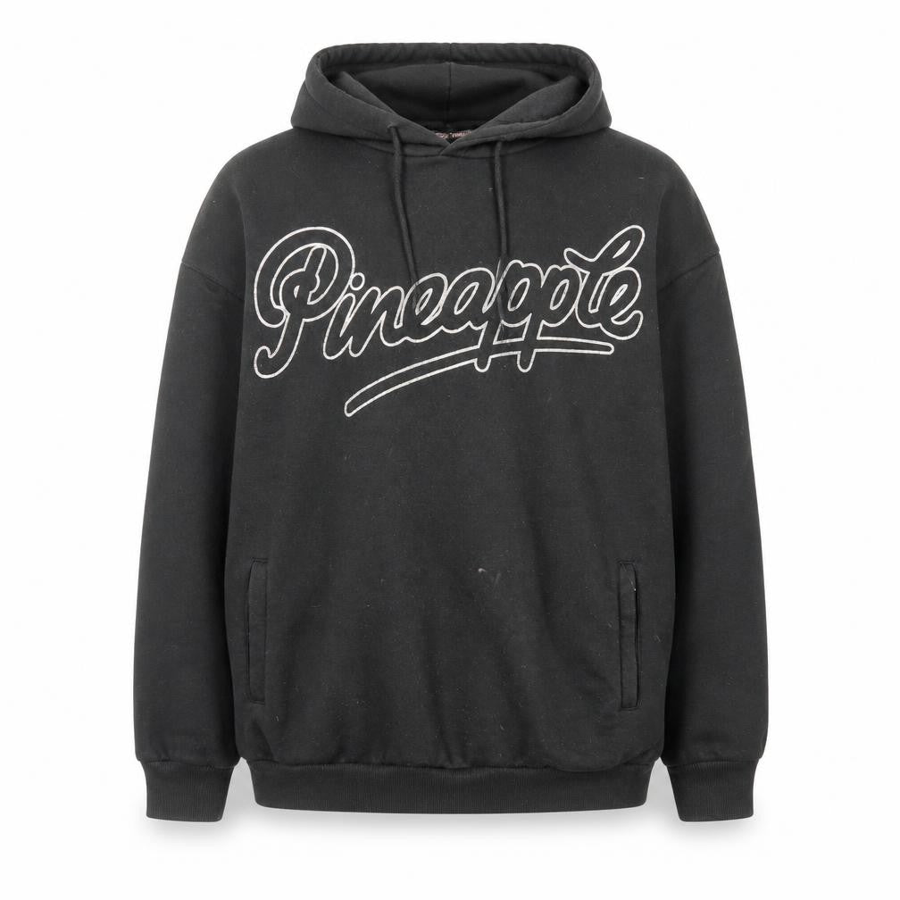Front view of Pineapple Black Hoodie for Women, M, Polyester Blend