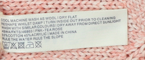 Fat Face Women’s Pink Cotton Blend Pullover Jumper Size 10