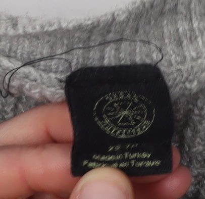 Women's Grey Chunky-Knit Pullover Jumper - S