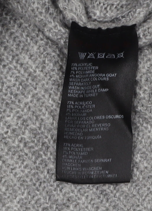 Women's Grey Chunky-Knit Pullover Jumper - S