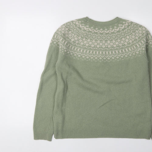 Paul Costelloe Women's Green Wool Fair Isle Jumper Size 12