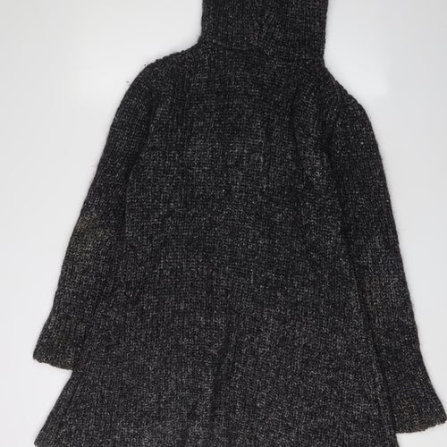 Hooch Women's Black Hooded Cardigan, Size 12, Chunky Knit