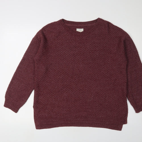 Fat Face Women's Red Pullover Crew Neck Jumper Size 14