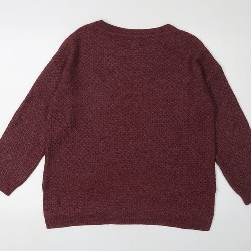 Fat Face Women's Red Pullover Crew Neck Jumper Size 14