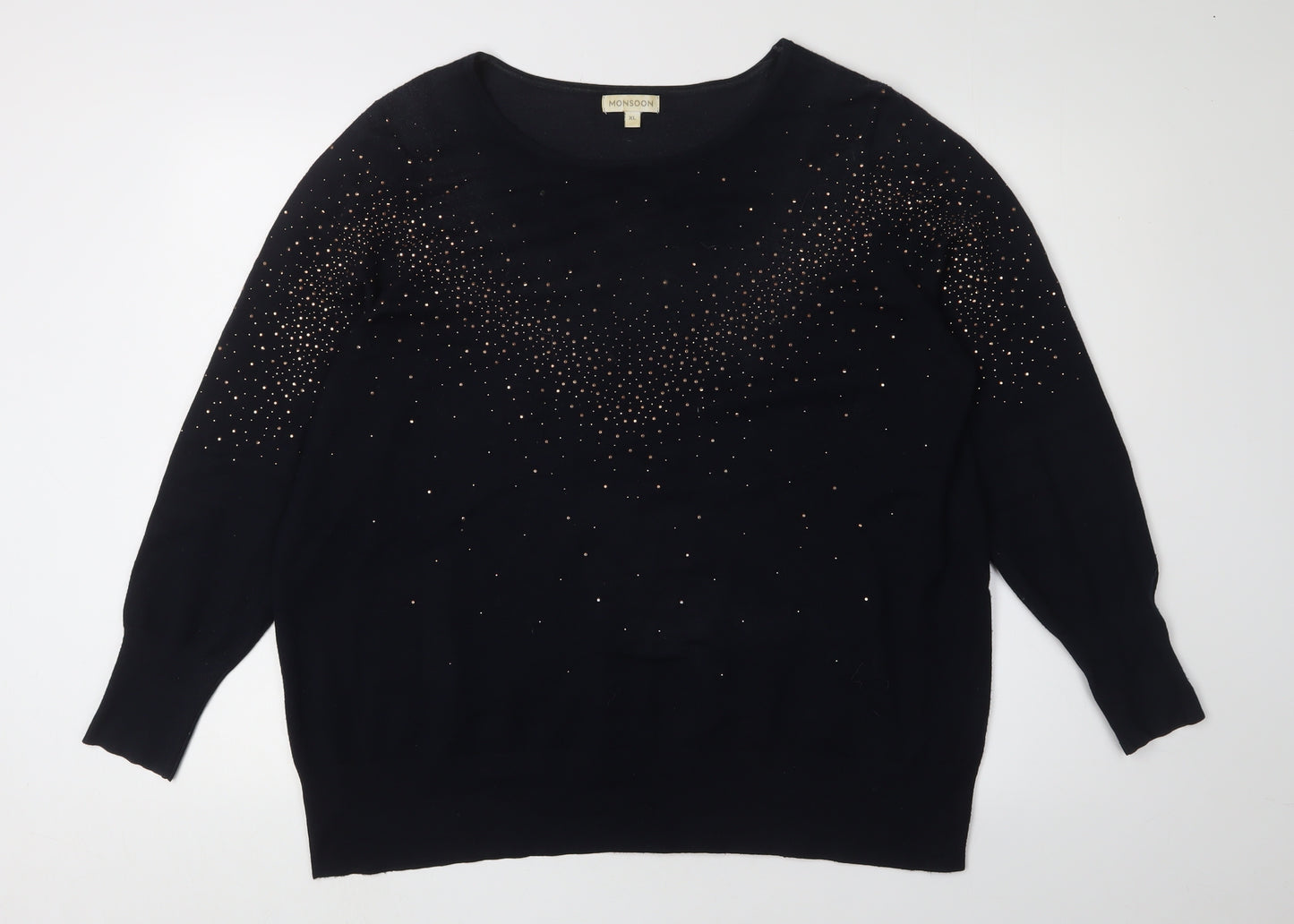 Monsoon Women’s Black XL Rhinestone Jumper