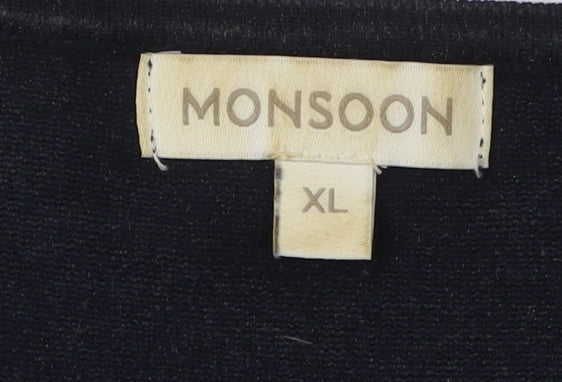 Monsoon Women’s Black XL Rhinestone Jumper
