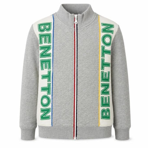 United Colors of Benetton Boys Grey Full Zip Hoodie, Size 8-9 Years