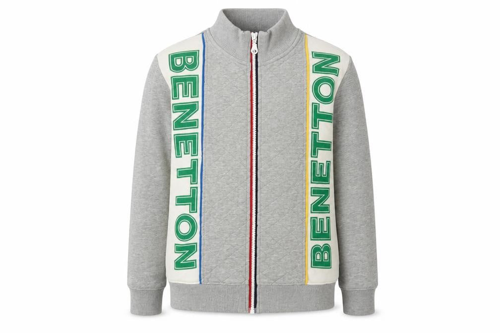 United Colors of Benetton Boys Grey Full Zip Hoodie, Size 8-9 Years