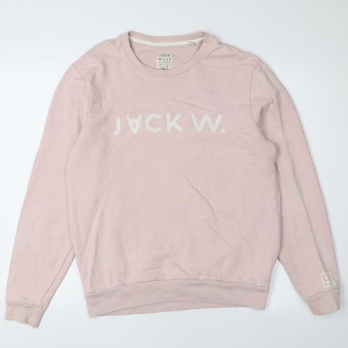 Jack Wills Women's Pink Pullover Sweatshirt - Size S