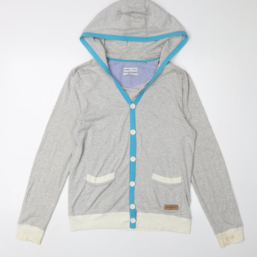 Nanny State Grey Hooded Cardigan M Unisex Adults