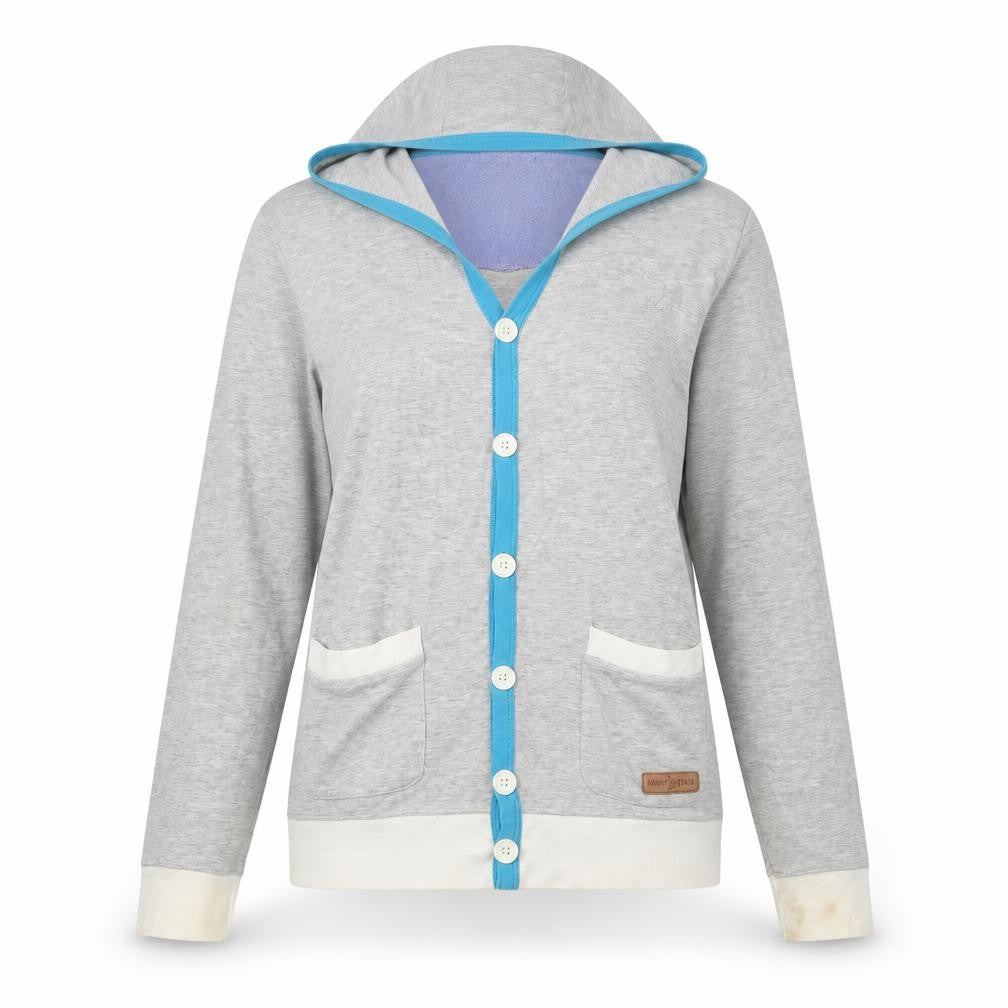 Nanny State Grey Hooded Cardigan M Unisex Adults