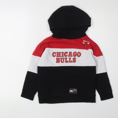NBA Boys Black Red White Pullover Hoodie 5-6 Years