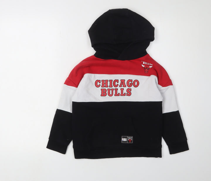 NBA Boys Black Red White Pullover Hoodie 5-6 Years
