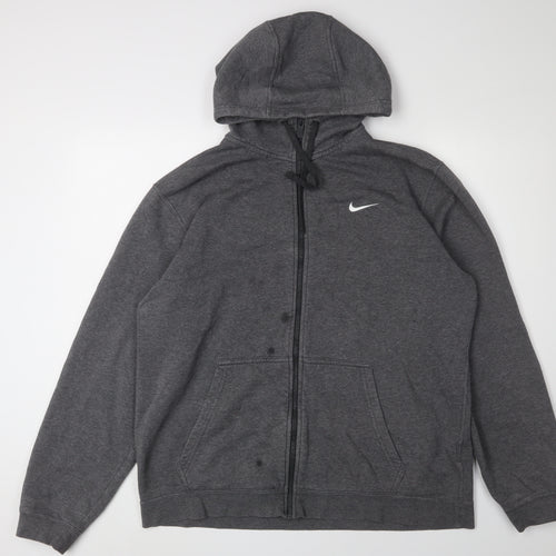 Nike Men's Grey XL Full Zip Hoodie, Comfortable and Stylish