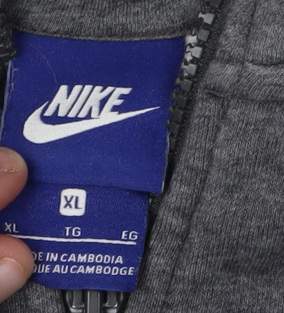 Nike Men's Grey XL Full Zip Hoodie, Comfortable and Stylish
