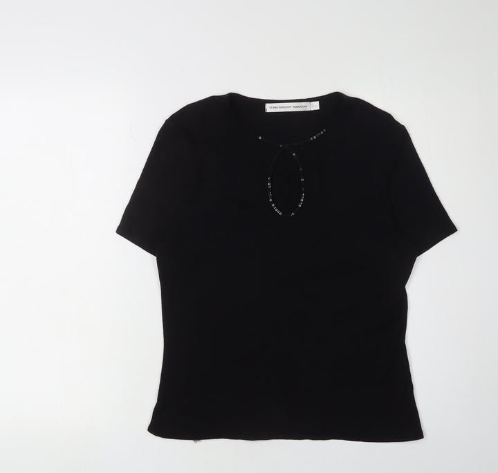Fenn Wright Manson Women's Black Short Sleeve Top L