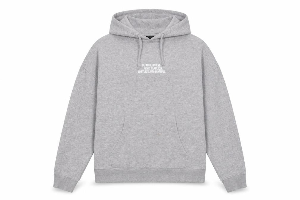Front view of Nobody's Child Grey Hoodie - Medium - unisex casual