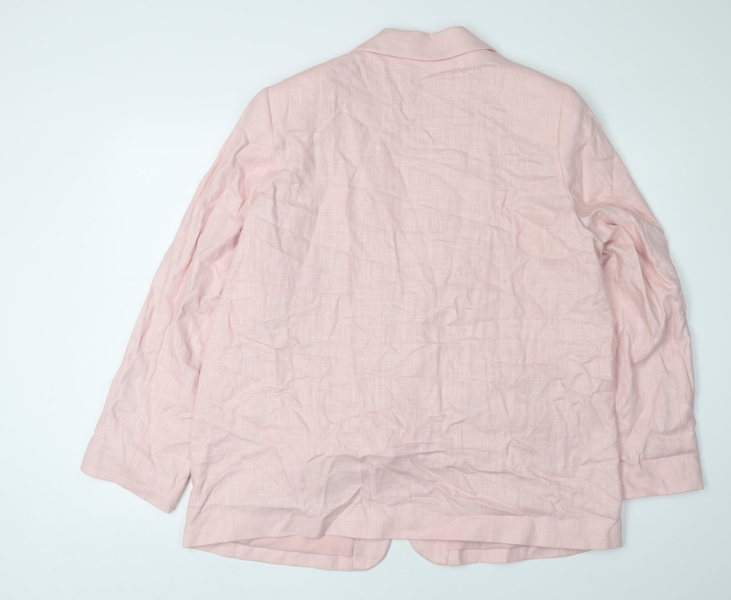 Marks and Spencer Women's Pink Linen Blazer Size 18