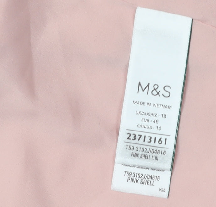 Marks and Spencer Women's Pink Linen Blazer Size 18