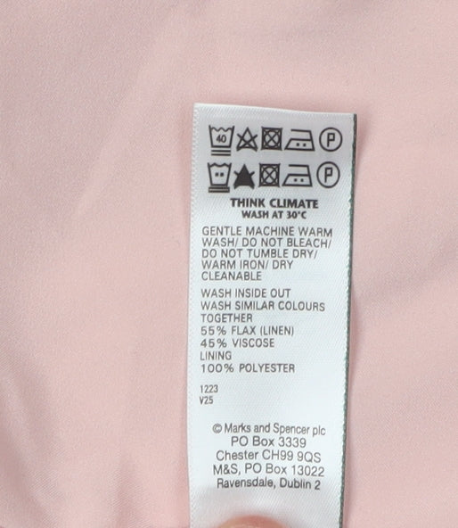 Marks and Spencer Women's Pink Linen Blazer Size 18