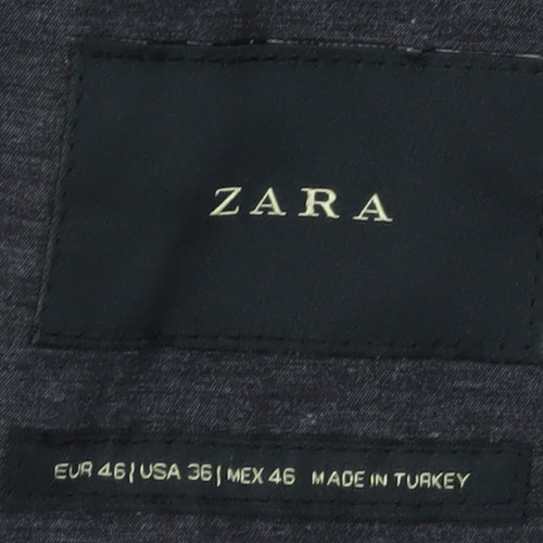 Zara Men's Black Blazer Size 36R Single-Breasted Formal