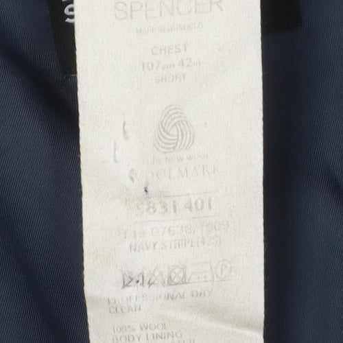 Marks and Spencer Men’s Navy Striped Suit Jacket 42S