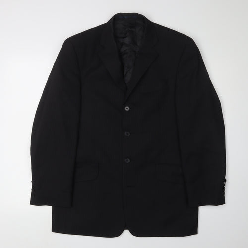Next Men's Black Wool Blazer, Size 38S, Formal