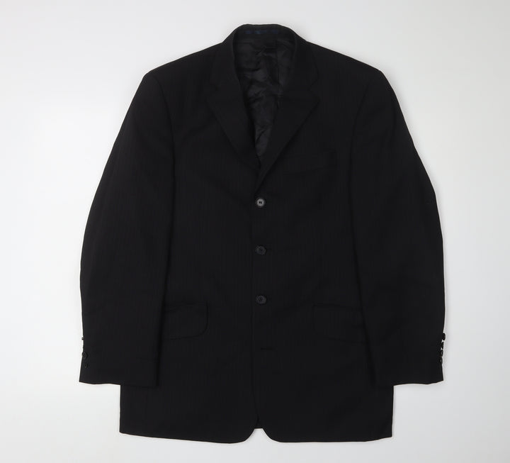 Next Men's Black Wool Blazer, Size 38S, Formal